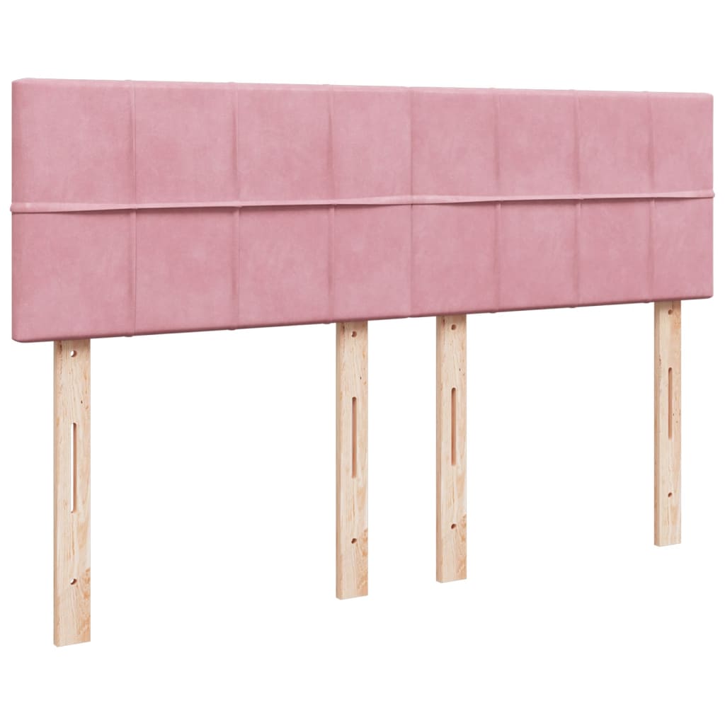 Giroletto a Molle con Materasso Rosa 160x200 cm in Velluto