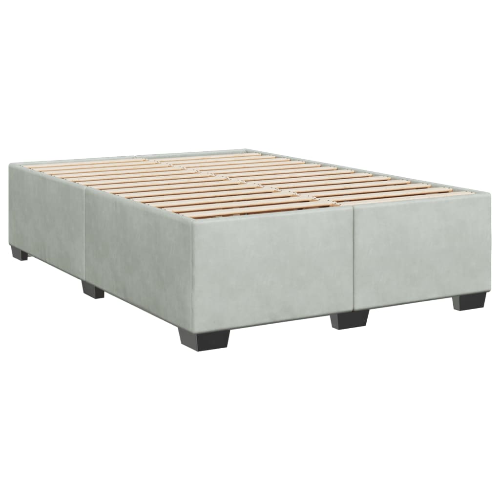 Giroletto a Molle con Materasso Grigio Chiaro 160x200cm Velluto