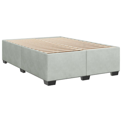Giroletto a Molle con Materasso Grigio Chiaro 160x200cm Velluto
