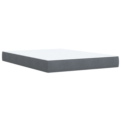Giroletto a Molle con Materasso Grigio Scuro 160x200 cm Velluto