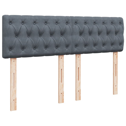 Giroletto a Molle con Materasso Grigio Scuro 160x200 cm Velluto