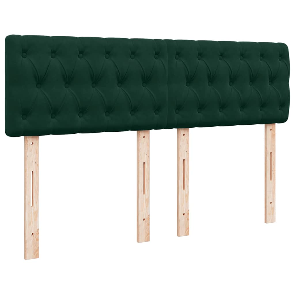 Giroletto a Molle con Materasso Verde Scuro 160x200 cm Velluto