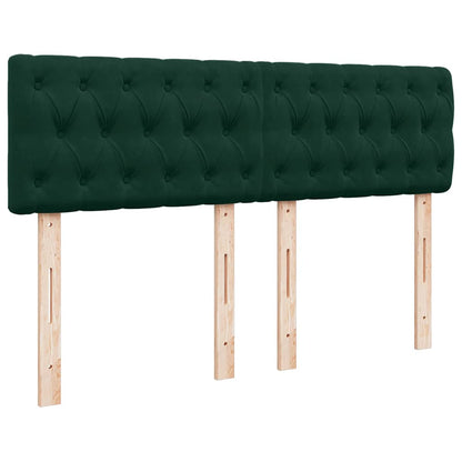 Giroletto a Molle con Materasso Verde Scuro 160x200 cm Velluto