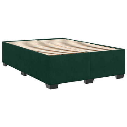 Giroletto a Molle con Materasso Verde Scuro 160x200 cm Velluto