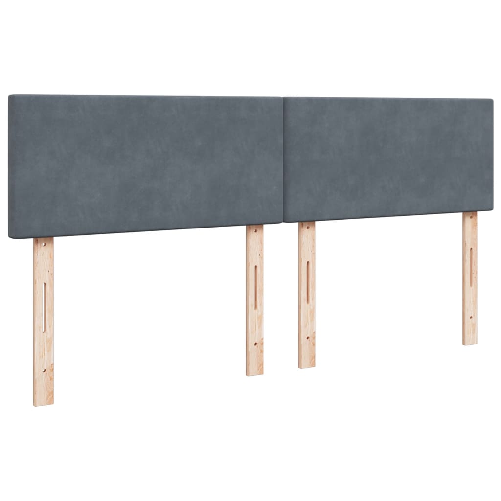 Giroletto a Molle con Materasso Grigio Scuro 180x200 cm Velluto