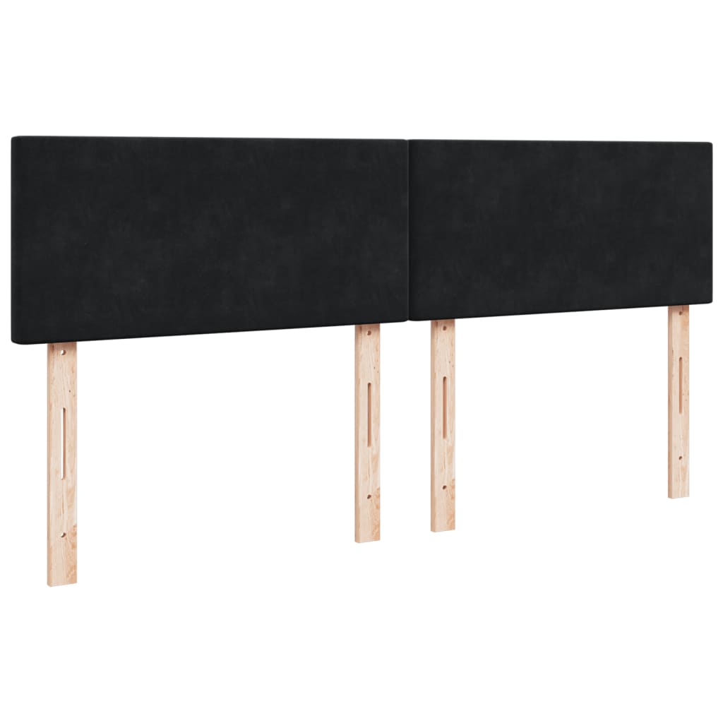 Giroletto a Molle con Materasso Nero 180x200 cm in Velluto