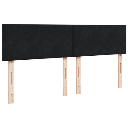 Giroletto a Molle con Materasso Nero 180x200 cm in Velluto