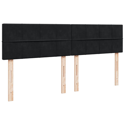 Giroletto a Molle con Materasso Nero 180x200 cm in Velluto
