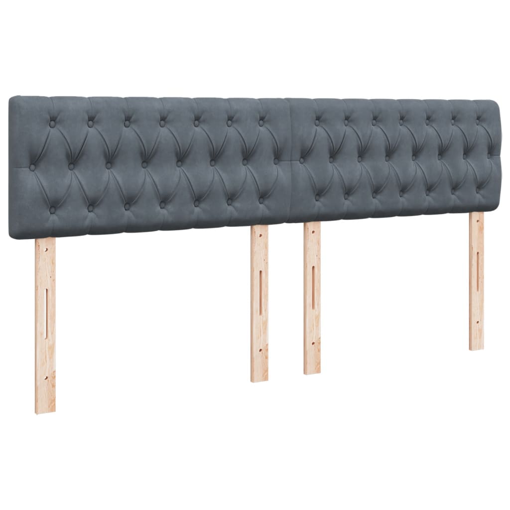 Giroletto a Molle con Materasso Grigio Scuro 180x200 cm Velluto