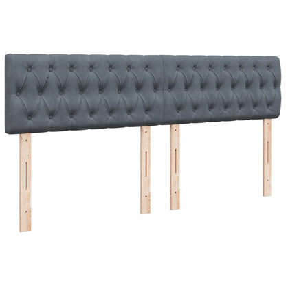 Giroletto a Molle con Materasso Grigio Scuro 180x200 cm Velluto