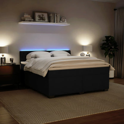 Giroletto a Molle con Materasso Nero 180x200 cm in Velluto