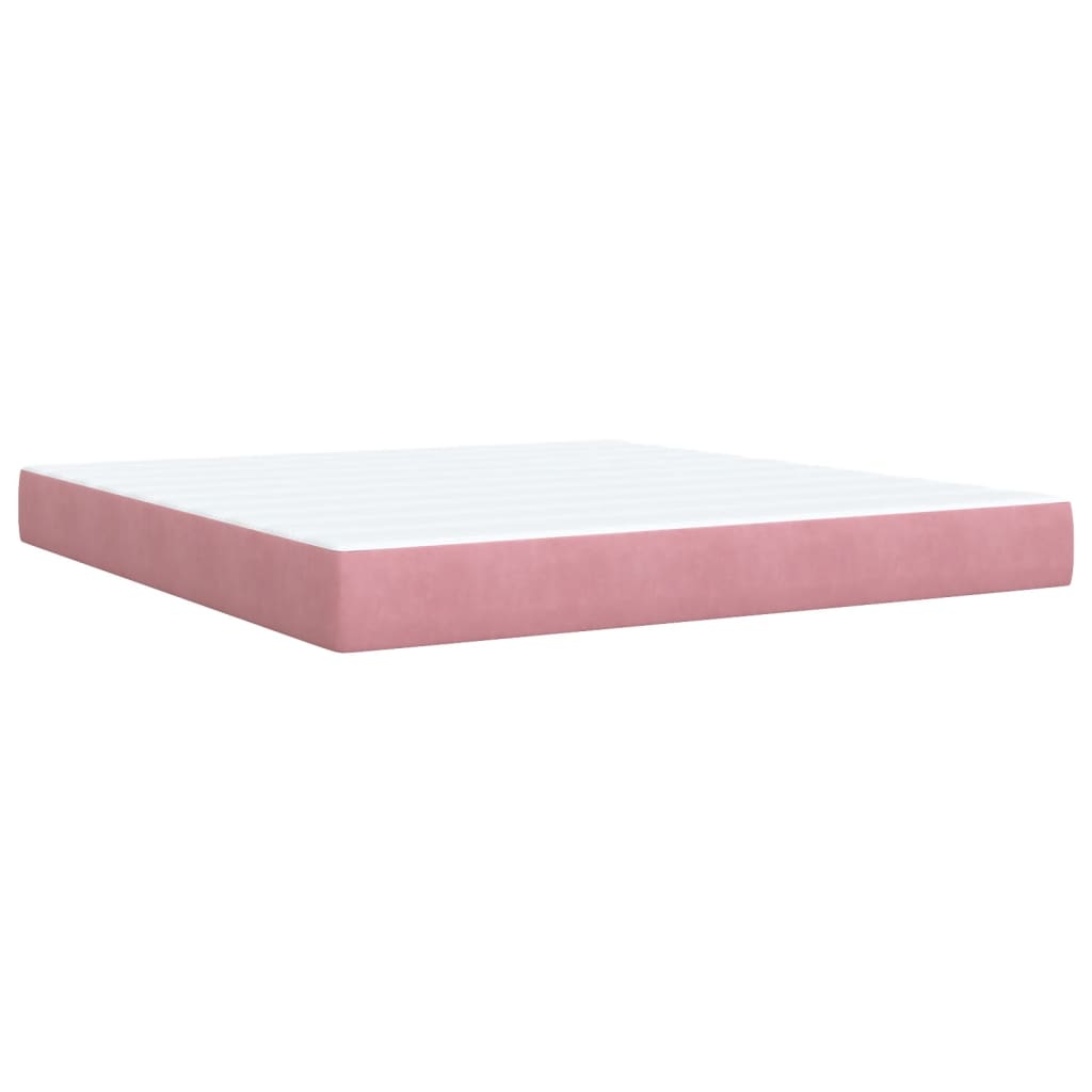 Giroletto a Molle con Materasso Rosa 180x200 cm in Velluto