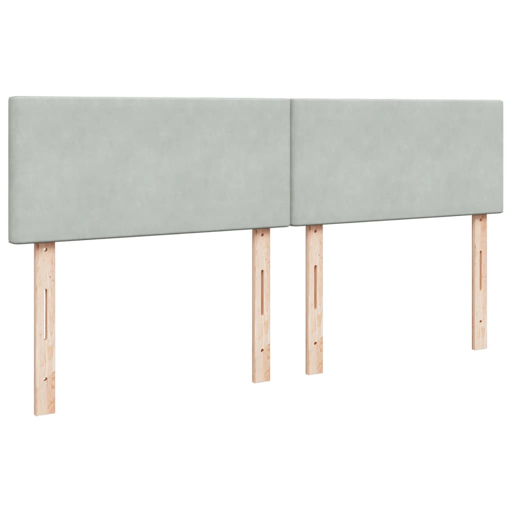 Giroletto a Molle con Materasso Grigio Chiaro 200x200cm Velluto