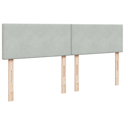 Giroletto a Molle con Materasso Grigio Chiaro 200x200cm Velluto