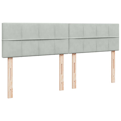 Giroletto a Molle con Materasso Grigio Chiaro 200x200cm Velluto