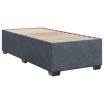 Letto a Molle con Materasso Grigio Scuro Singolo in Velluto - homemem39