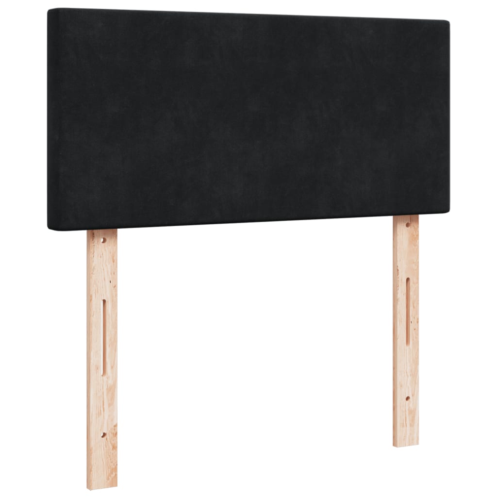 Letto a Molle con Materasso Nero Singolo in Velluto - homemem39