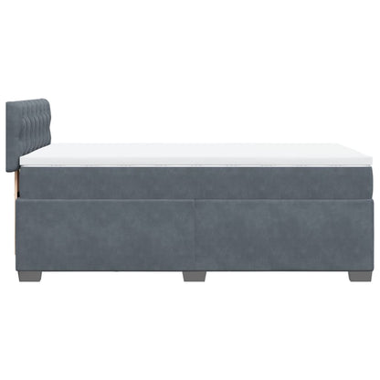 Letto a Molle con Materasso Grigio Scuro Singolo in Velluto - homemem39