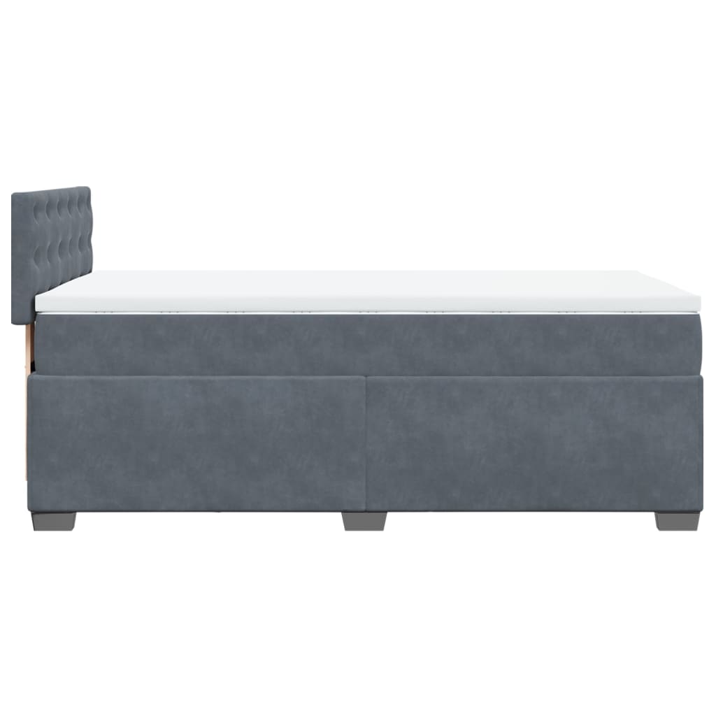Letto a Molle con Materasso Grigio Scuro Singolo in Velluto - homemem39