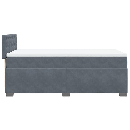 Letto a Molle con Materasso Grigio Scuro Singolo in Velluto - homemem39