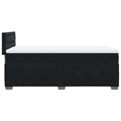Letto a Molle con Materasso Nero Singolo in Velluto - homemem39