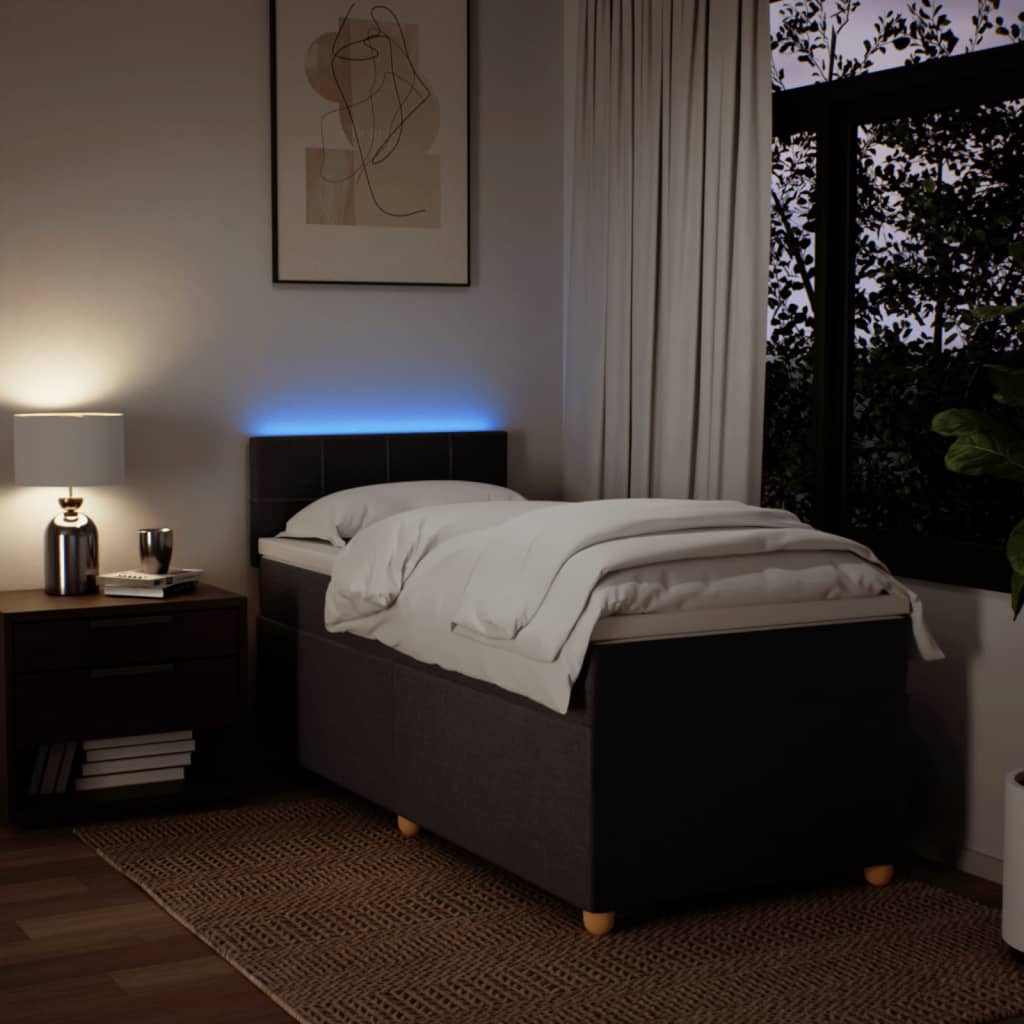 Giroletto a Molle con Materasso Marrone Scuro 80x200 cm Tessuto - homemem39