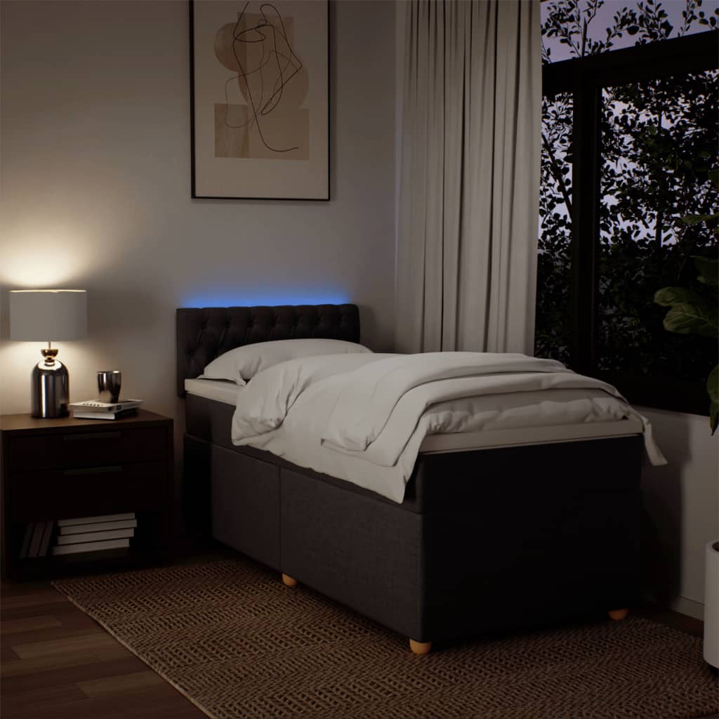 Giroletto a Molle con Materasso Marrone Scuro 80x200 cm Tessuto - homemem39