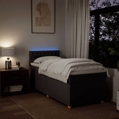 Giroletto a Molle con Materasso Marrone Scuro 80x200 cm Tessuto - homemem39