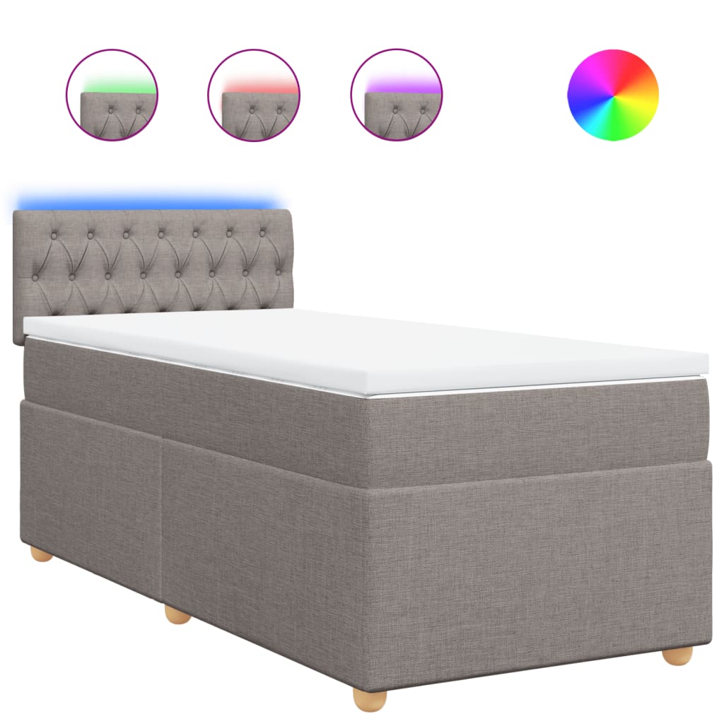 Giroletto a Molle con Materasso Tortora 80x200 cm inTessuto | homemem39