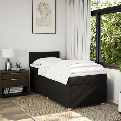 Giroletto a Molle con Materasso Nero 90x190 cm in Tessuto | homemem39
