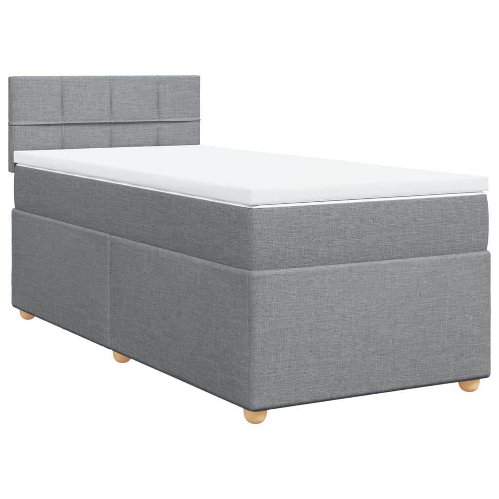 Giroletto a Molle con Materasso Grigio Chiaro 90x190 cm Tessuto
