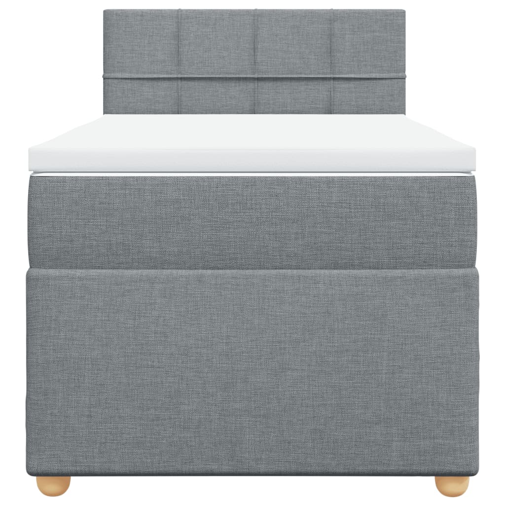 Giroletto a Molle con Materasso Grigio Chiaro 90x190 cm Tessuto