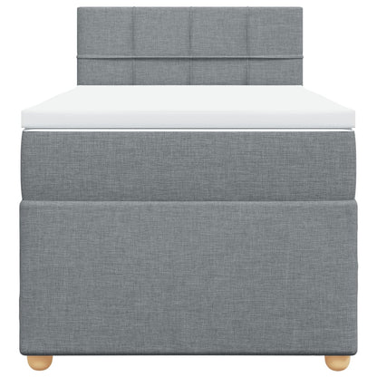 Giroletto a Molle con Materasso Grigio Chiaro 90x190 cm Tessuto