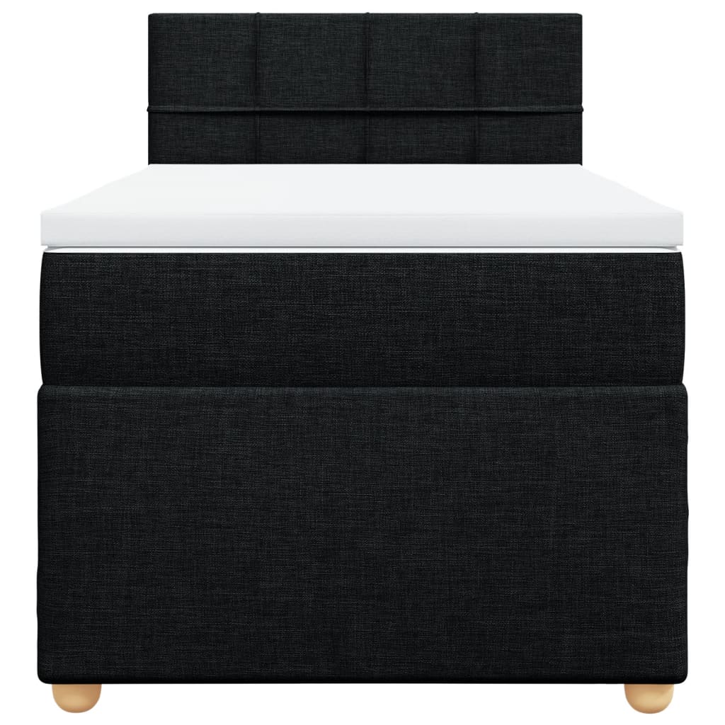 Giroletto a Molle con Materasso Nero 90x190 cm in Tessuto