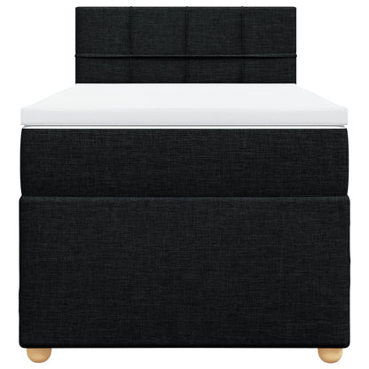 Giroletto a Molle con Materasso Nero 90x190 cm in Tessuto