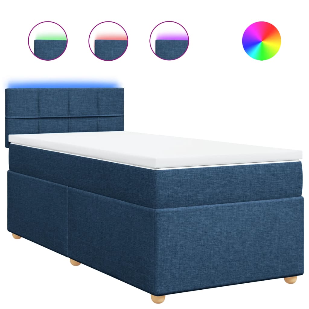 Giroletto a Molle con Materasso Blu 90x190 cm in Tessuto | homemem39