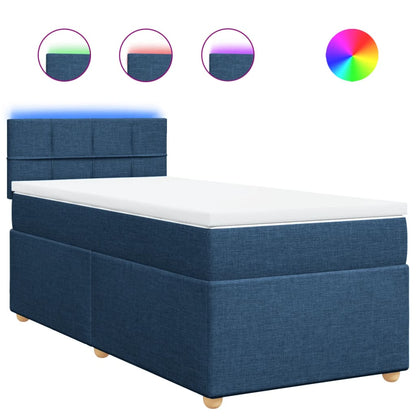 Giroletto a Molle con Materasso Blu 90x190 cm in Tessuto | homemem39