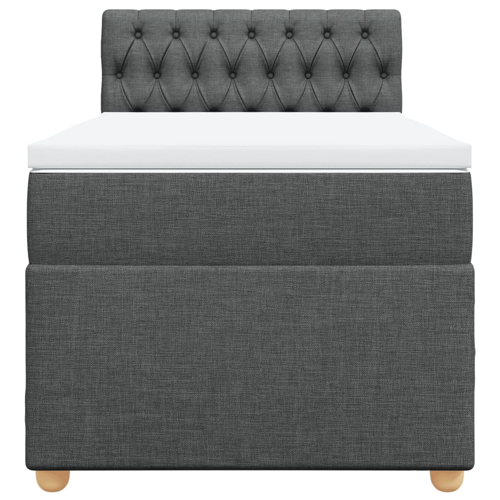 Giroletto a Molle con Materasso Grigio Scuro 90x190 cm Tessuto
