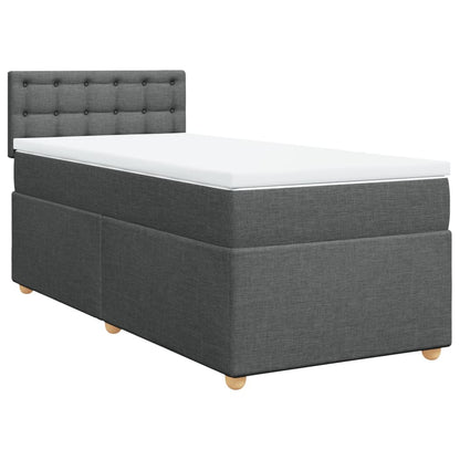 Giroletto a Molle con Materasso Grigio Scuro 90x190 cm Tessuto