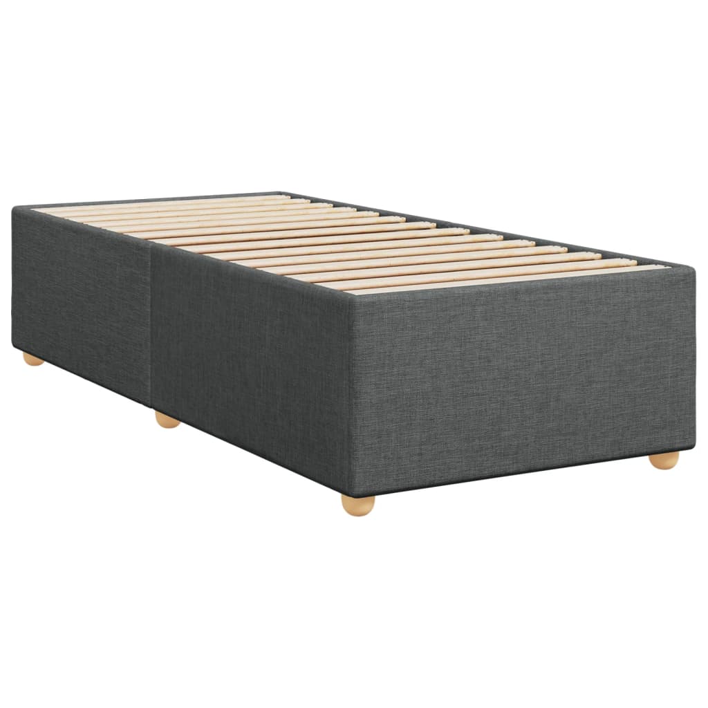 Giroletto a Molle con Materasso Grigio Scuro 90x190 cm Tessuto