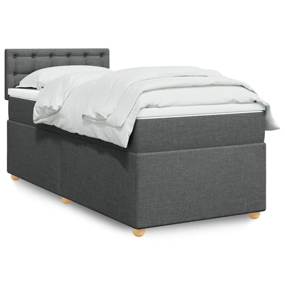 Giroletto a Molle con Materasso Grigio Scuro 90x190 cm Tessuto