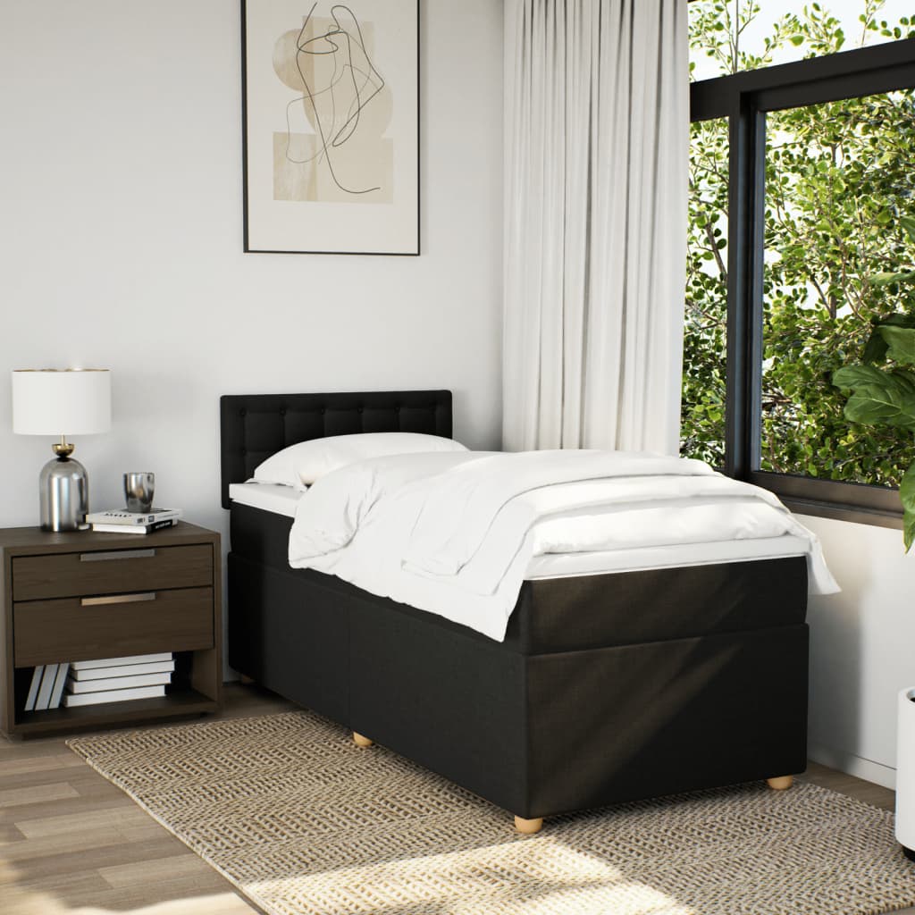 Giroletto a Molle con Materasso Nero 90x190 cm in Tessuto | homemem39