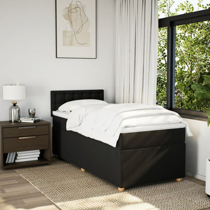 Giroletto a Molle con Materasso Nero 90x190 cm in Tessuto | homemem39