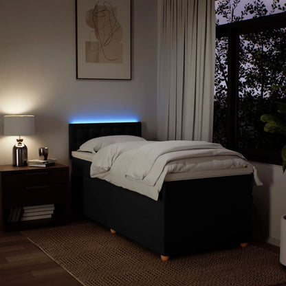 Giroletto a Molle con Materasso Nero 90x190 cm in Tessuto - homemem39