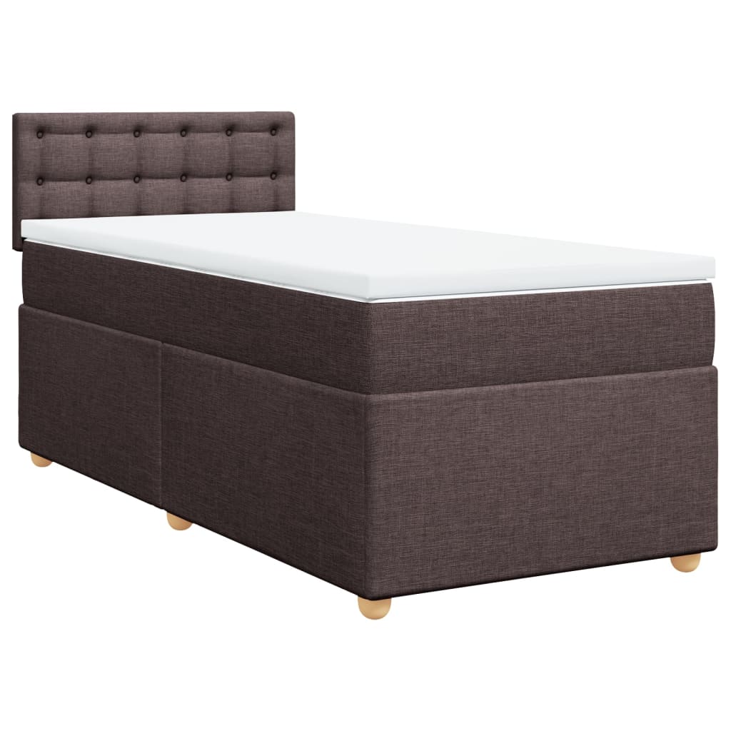 Giroletto a Molle con Materasso Marrone Scuro 90x190cm Tessuto | homemem39
