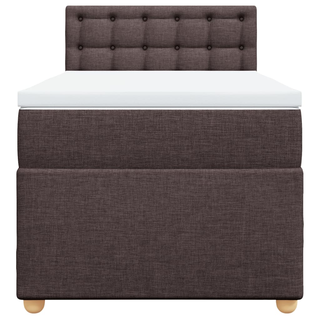 Giroletto a Molle con Materasso Marrone Scuro 90x190cm Tessuto | homemem39