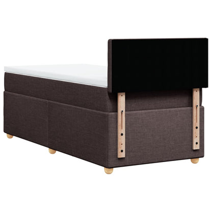 Giroletto a Molle con Materasso Marrone Scuro 90x190cm Tessuto | homemem39