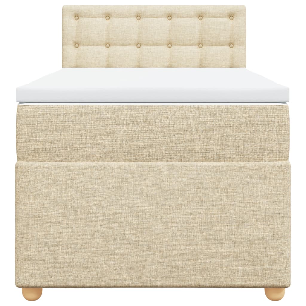 Giroletto a Molle con Materasso Crema 90x190 cm in Tessuto | homemem39