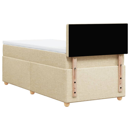 Giroletto a Molle con Materasso Crema 90x190 cm in Tessuto | homemem39
