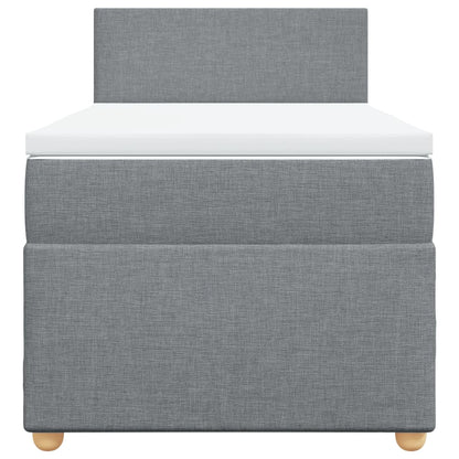 Giroletto a Molle con Materasso Grigio Chiaro 90x200 cm Tessuto